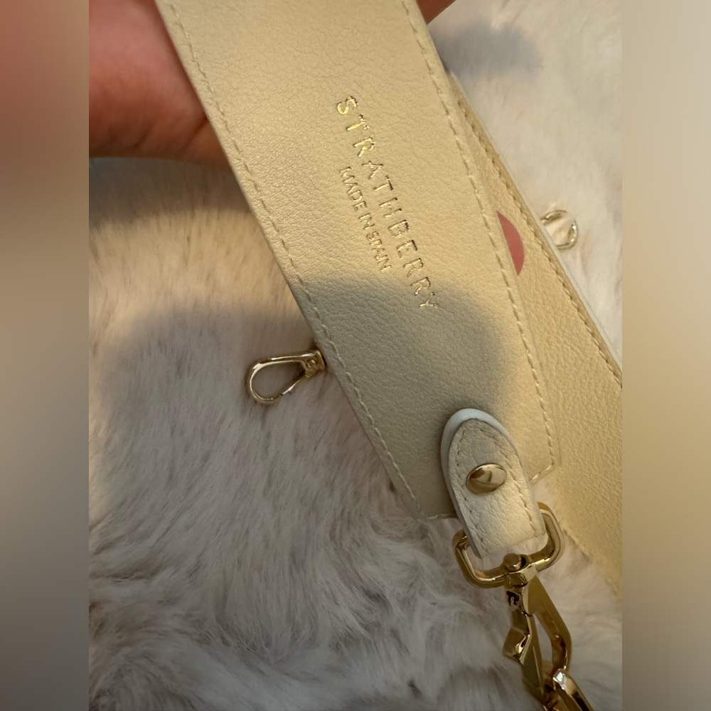 Strathberry Box Crescent Bag in Vanilla/white - Picture 5 of 7